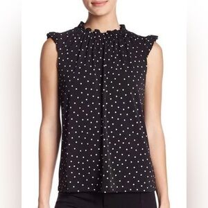 Adrianna Papell Black and White Polka Dot Blouse